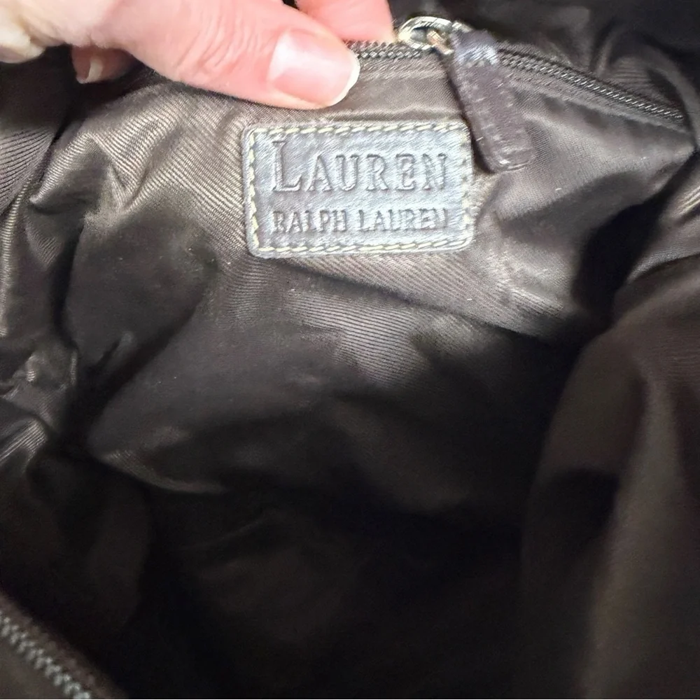 Ralph Lauren Dark Brown Leather Hobo Bag